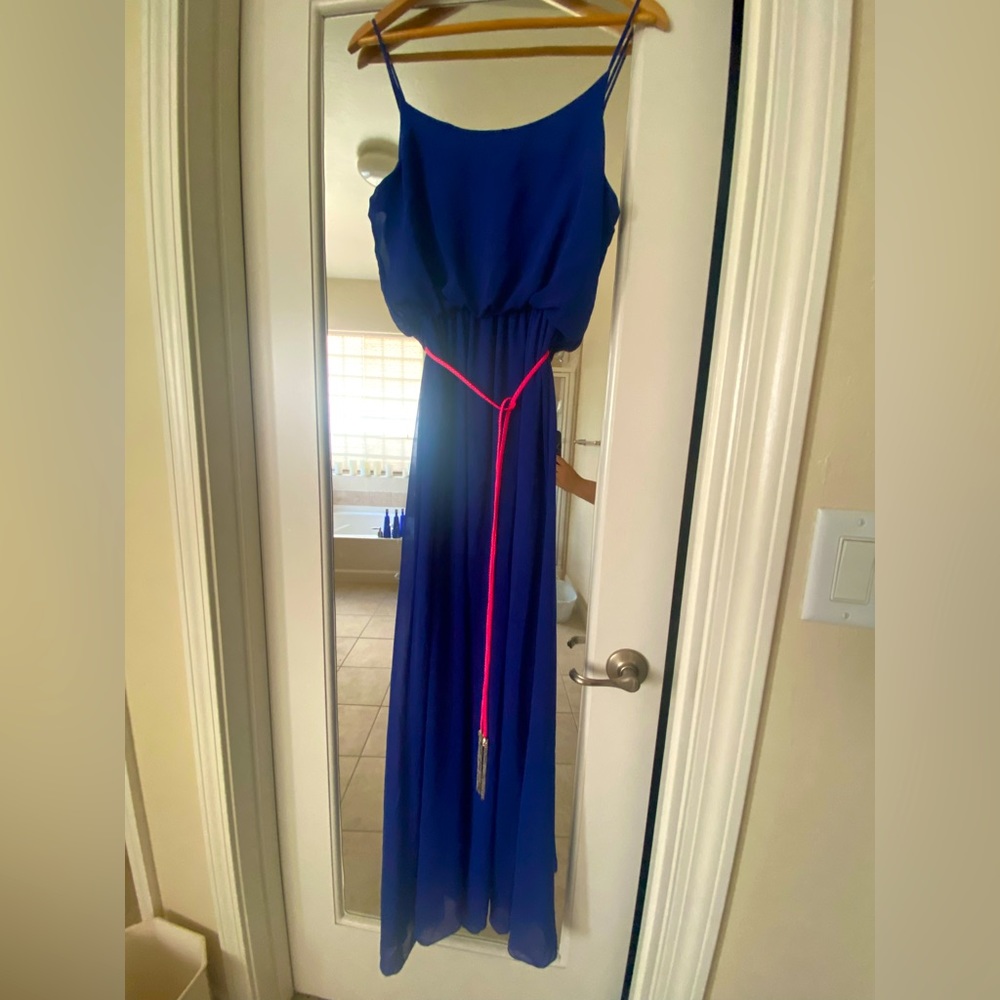 Royal blue Maxi Dress with straps from (Azkara)